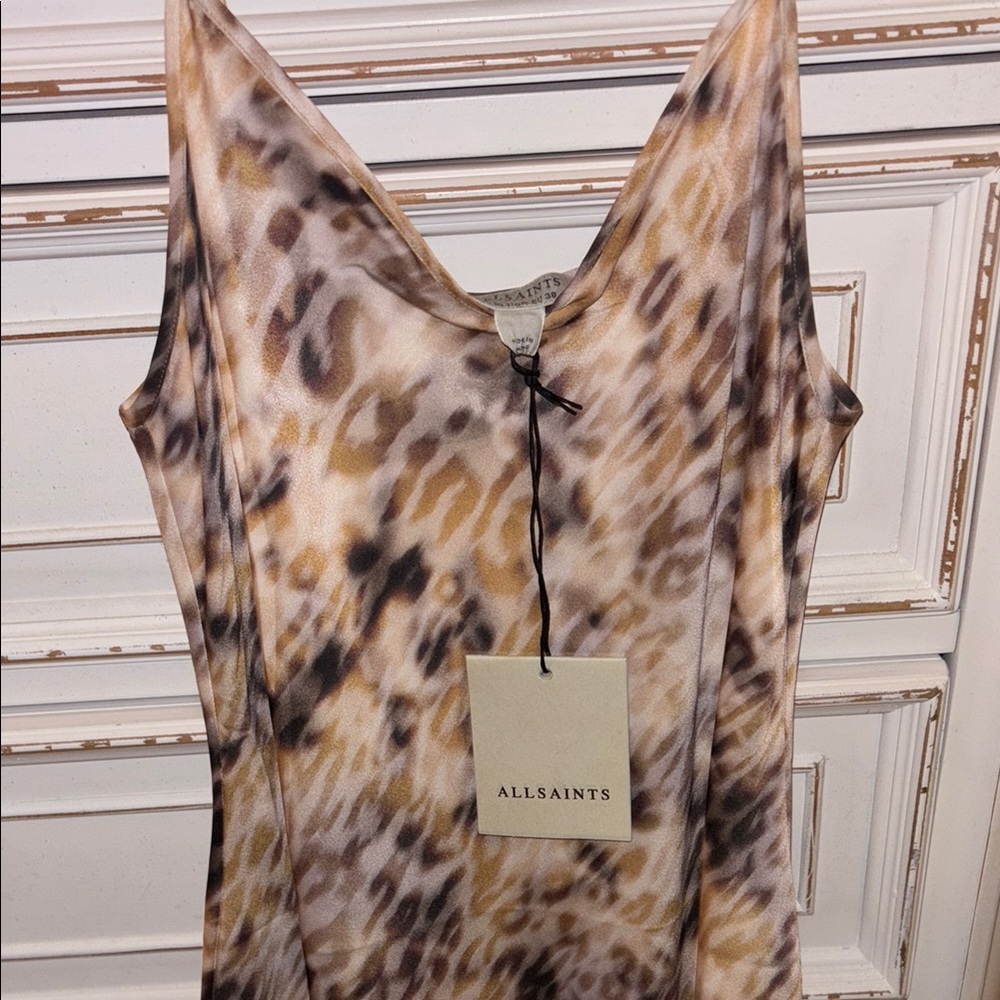 NWT AllSaints Bryony Carmina Leopard Print Maxi Slipdress 😍